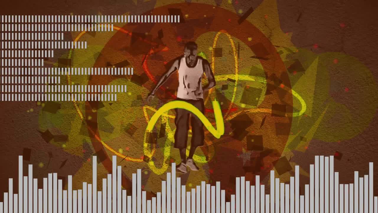 composición digital de un hombre bailando al ritmo