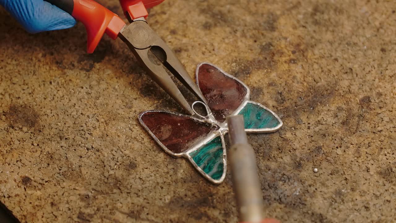 Soldering Stained Glass Butterfly