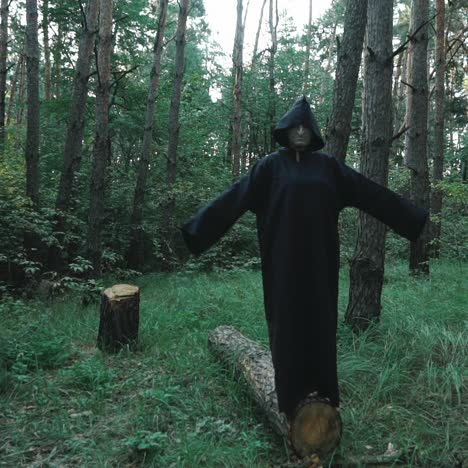 ghost in the woods. horror scene of a scary ghost. mysticism of halloween