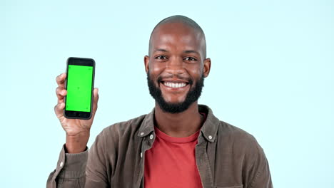 Pointing,-green-screen-or-happy-black-man