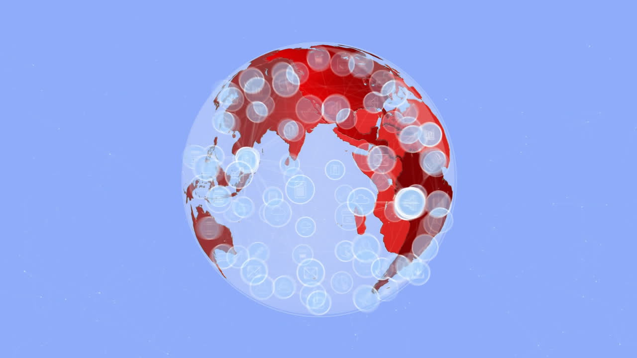 iconos de globos y aplicaciones digitales