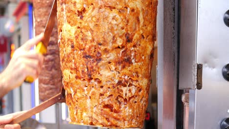 preparing delicious doner kebab