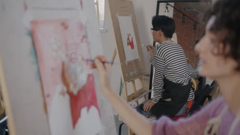 art class painting session