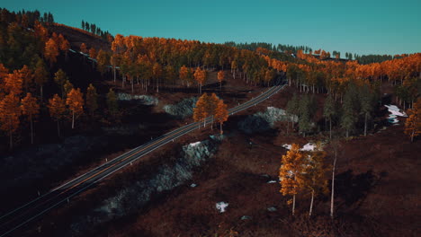 Hermoso-Camino-De-Invierno-Visto-Desde-Arriba