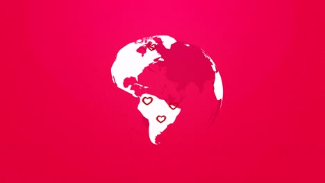 planeta del amor, globo con corazones rojos