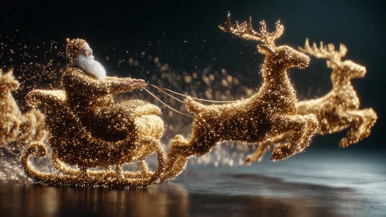 A Magical Journey Through the Snow: A Sparkling Sleigh Ride with Santa and His Glittering Reindeer in a Winter Wonderland of Wonder and Delight