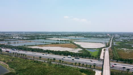 aerial view of expressway infrastructure for logistic transportation