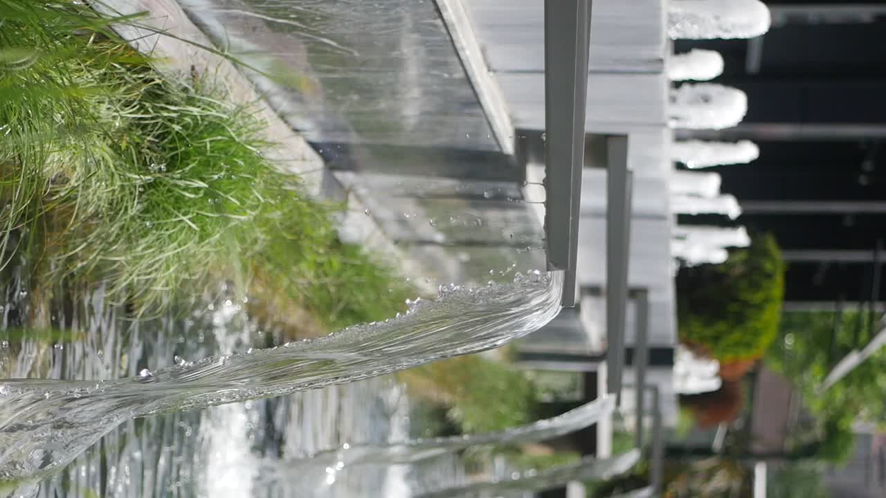 Modern Water Feature in a Garden