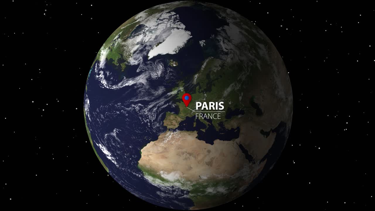 ズームイン アニメーション 宇宙からパリへ