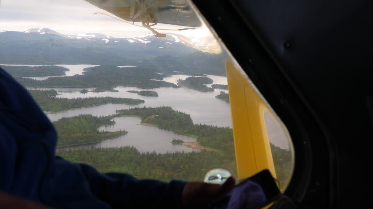 Scenic view of wild Alaska from the window of a Havilland Beaver floatplane