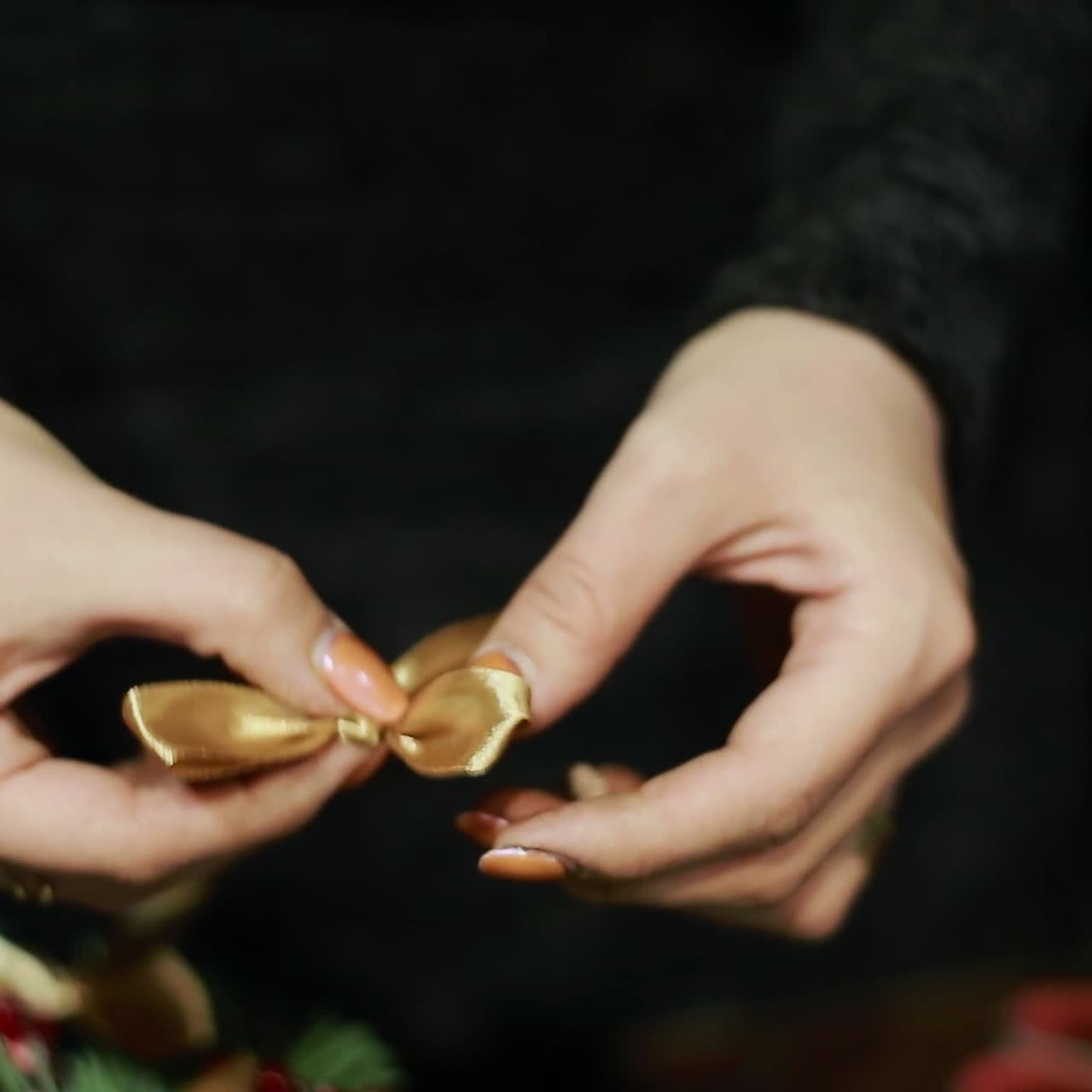 Woman Creates By Hands A X-Mas Decorations