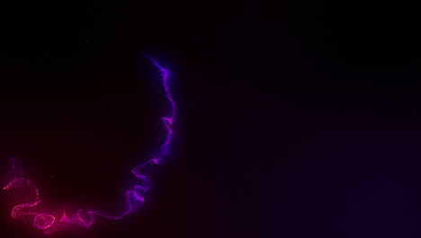 animation of blue and pink light trail moving across black background