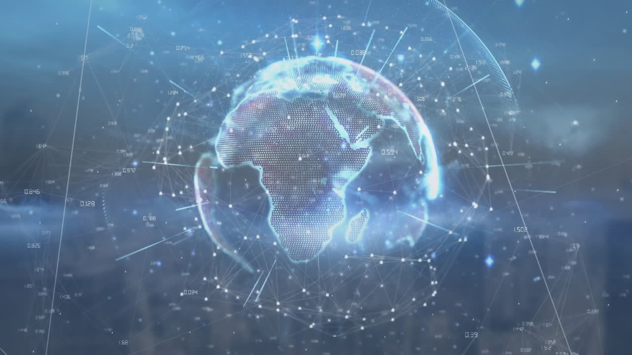 지구의 애니메이션과 도시 풍경에 대한 데이터 처리