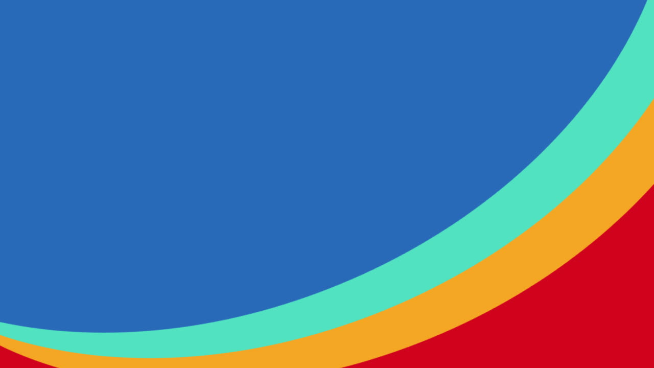 animación de formas coloridas sobre un fondo azul