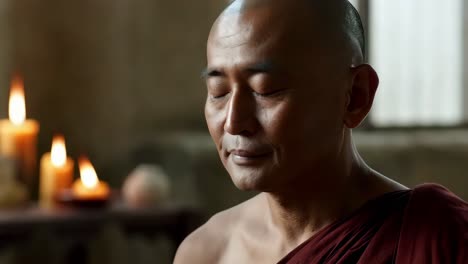 monje budista en meditación