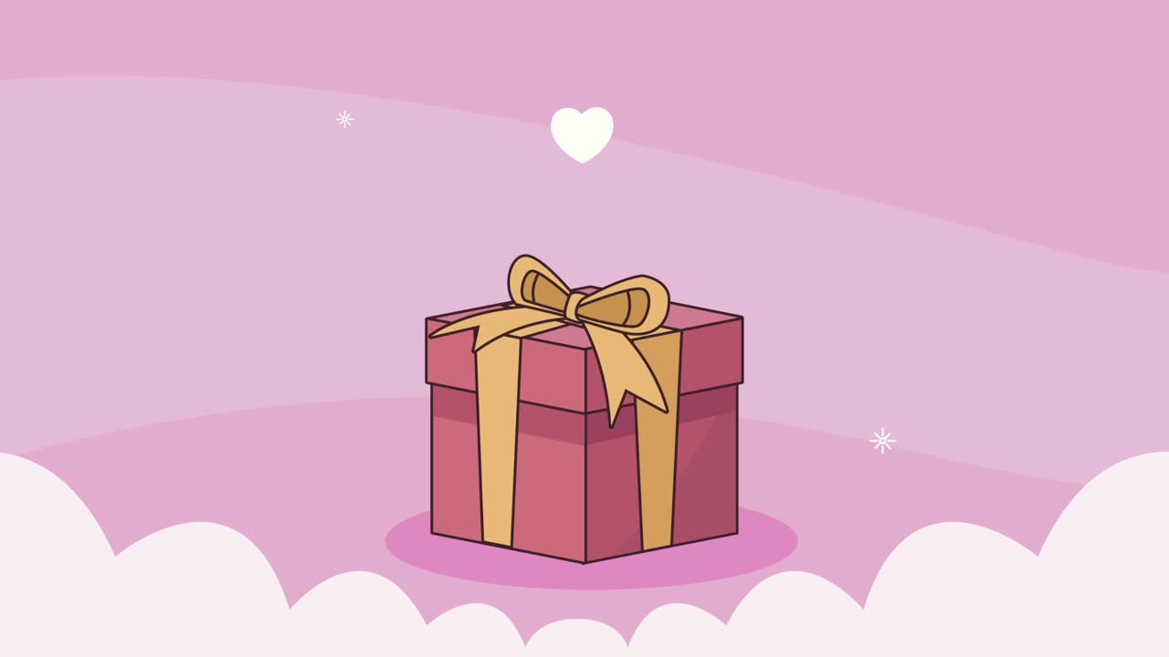 gift box present in clouds