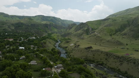 vista of picturesque town in aspindza municipality, samtskhe-javakheti region, georgia