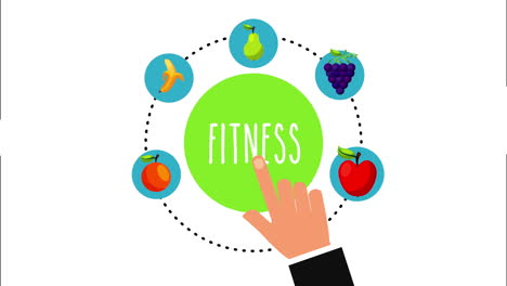 healthy lifestyle with set icons animation