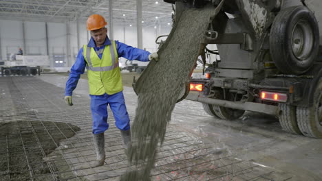 pouring concrete floor slab