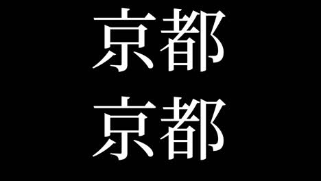 kyoto japón kanji texto japonés animación gráficos en movimiento