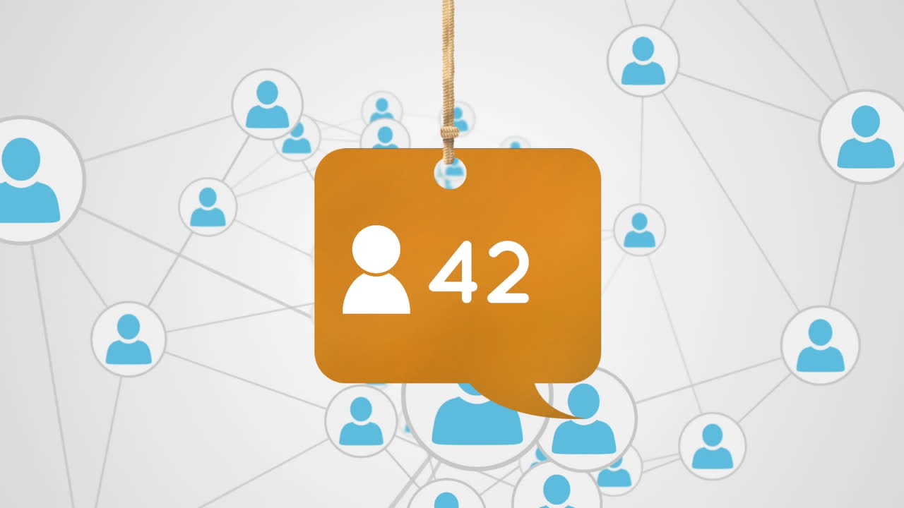 Connected lines with human icons