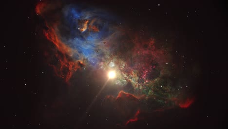 nebula and bright stars in the middle of the dark universe