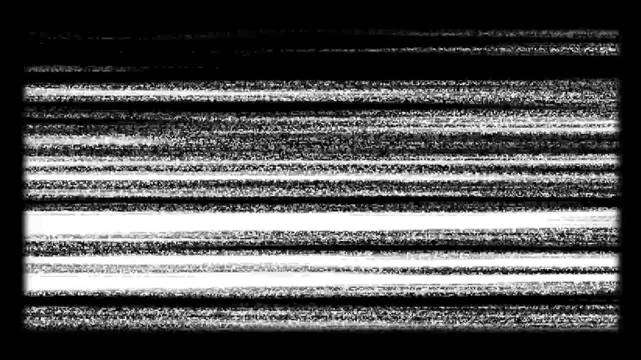 Black and White TV Static Noise with Horizontal Lines