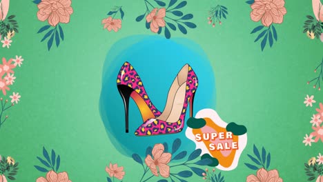 animation of shoes icon on green background