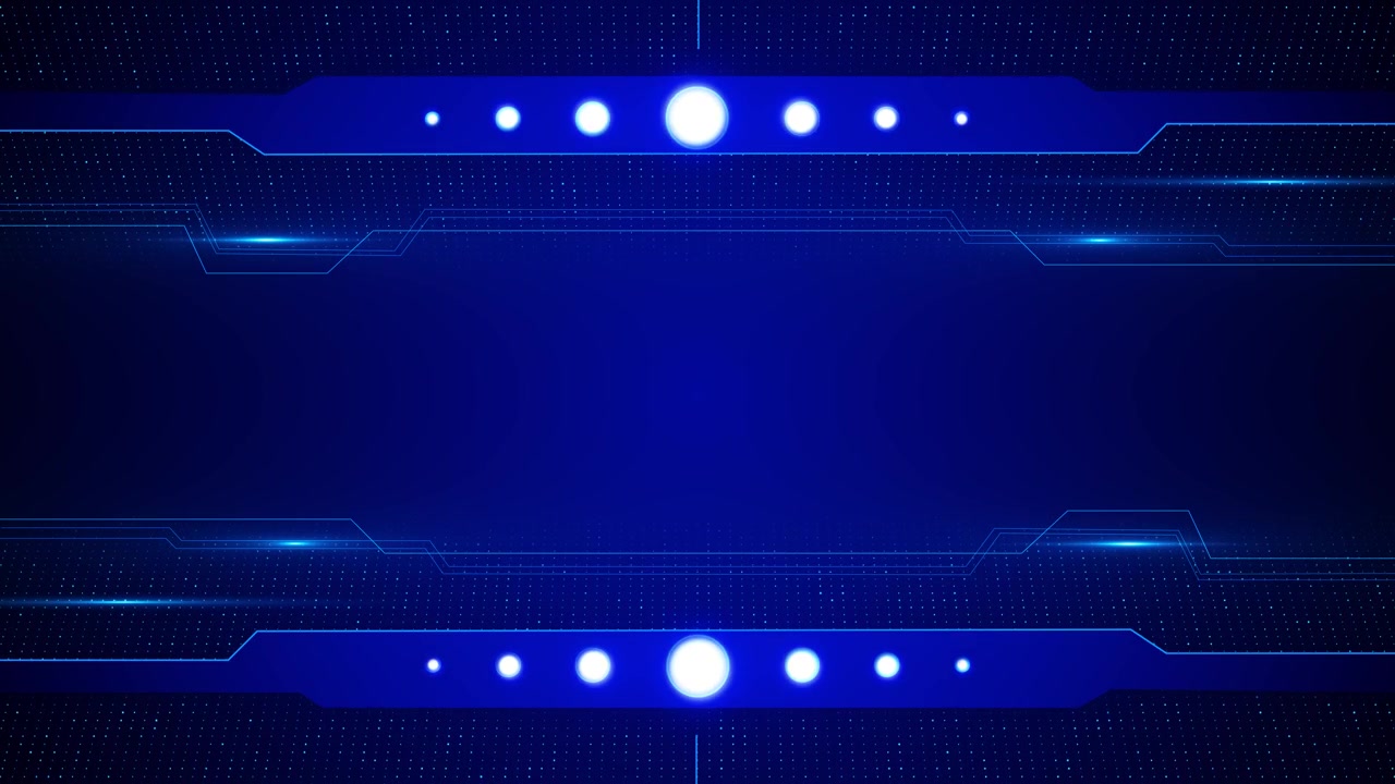 Blue futuristic hud frame background glowing panels dotted texture circuit lines and empty center