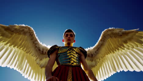 ángel guerrero en el cielo
