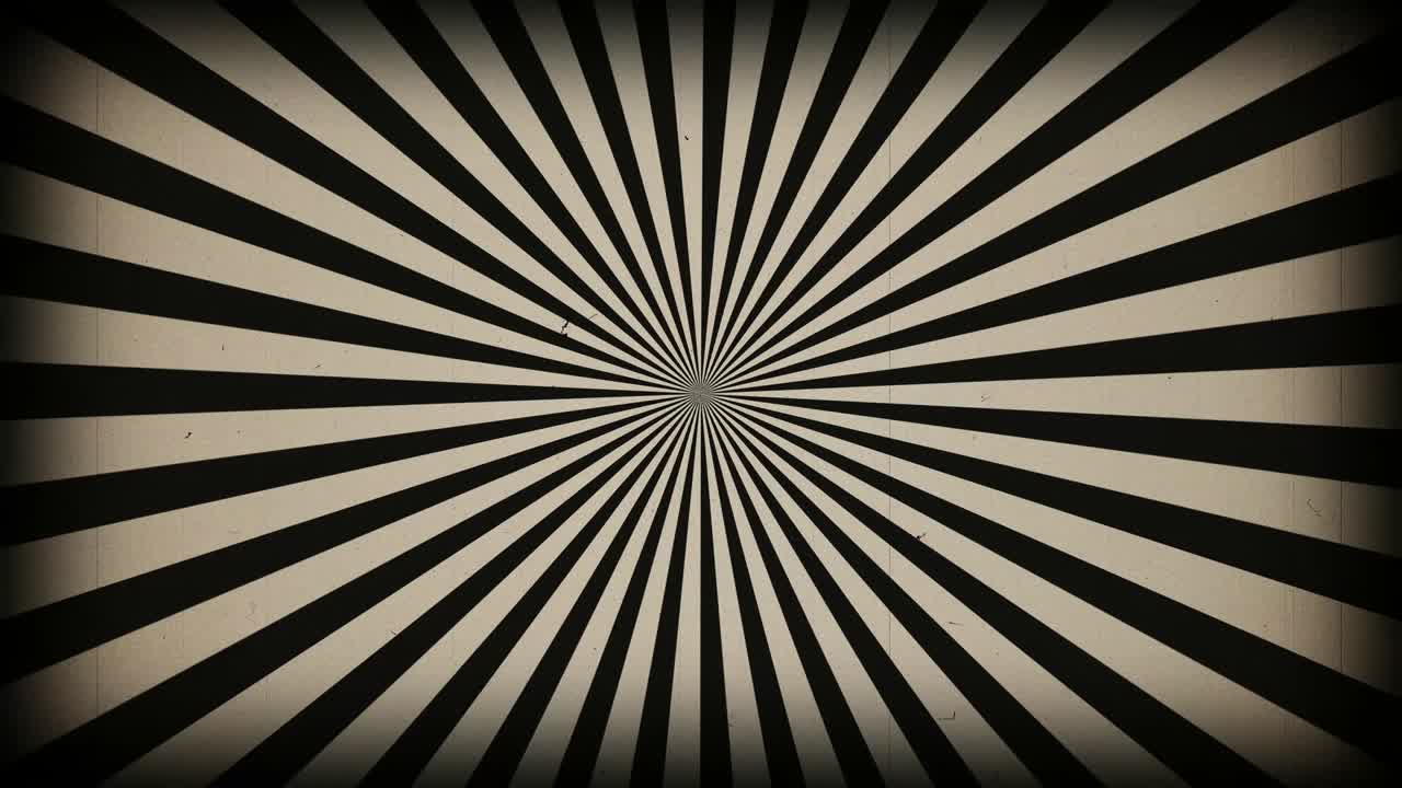 버스트 (sunburst) - 옛날 영화 스트립 효과와 함께 빛나는 해가 뜨는 애니메이션.