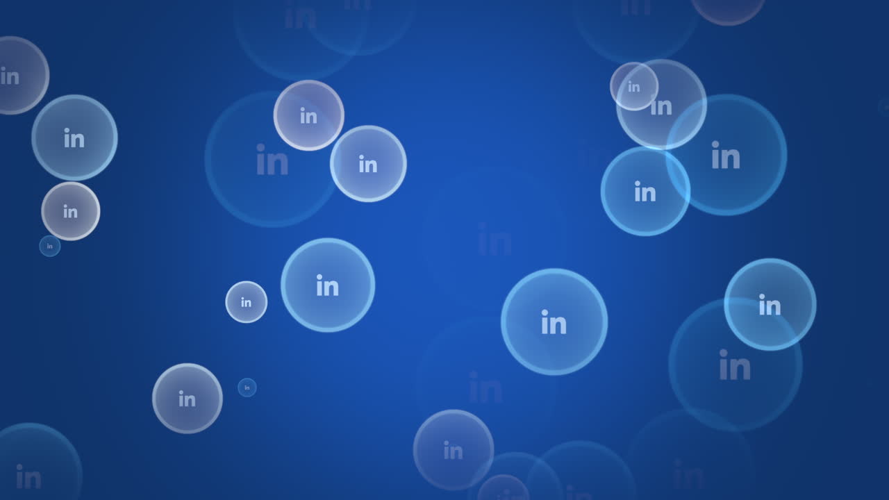 Social LinkedIn icons pattern on network background 1