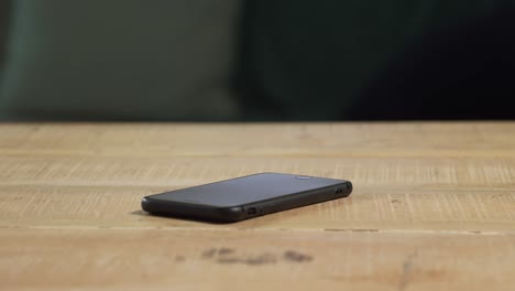 view of a smartphone on a table