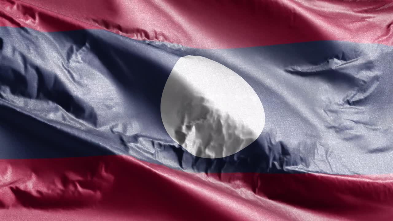 라오스 섬유 발이 바람에 흔들리며, 라오스 발은 바람에서 흔들리고, 직물 섬유 조직은 완전히 채우는 배경, 10 초 루프.