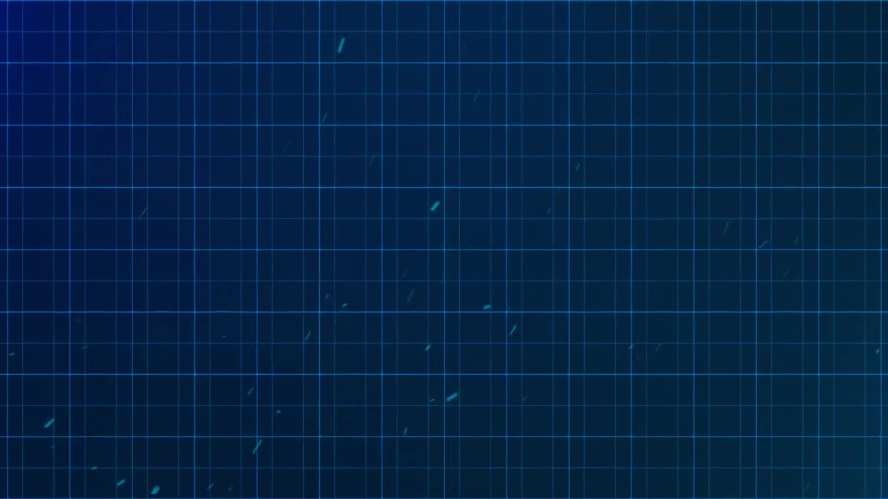 밝은 파란색 그리드로 떠다니는  ⁇  입자의 애니메이션