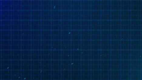 animation of white particles floating with light blue grid