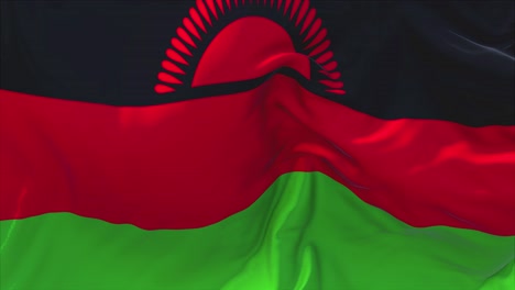 128 malawi flag waving in wind slow motion animation 4k realistic fabric texture flag smooth blowing
