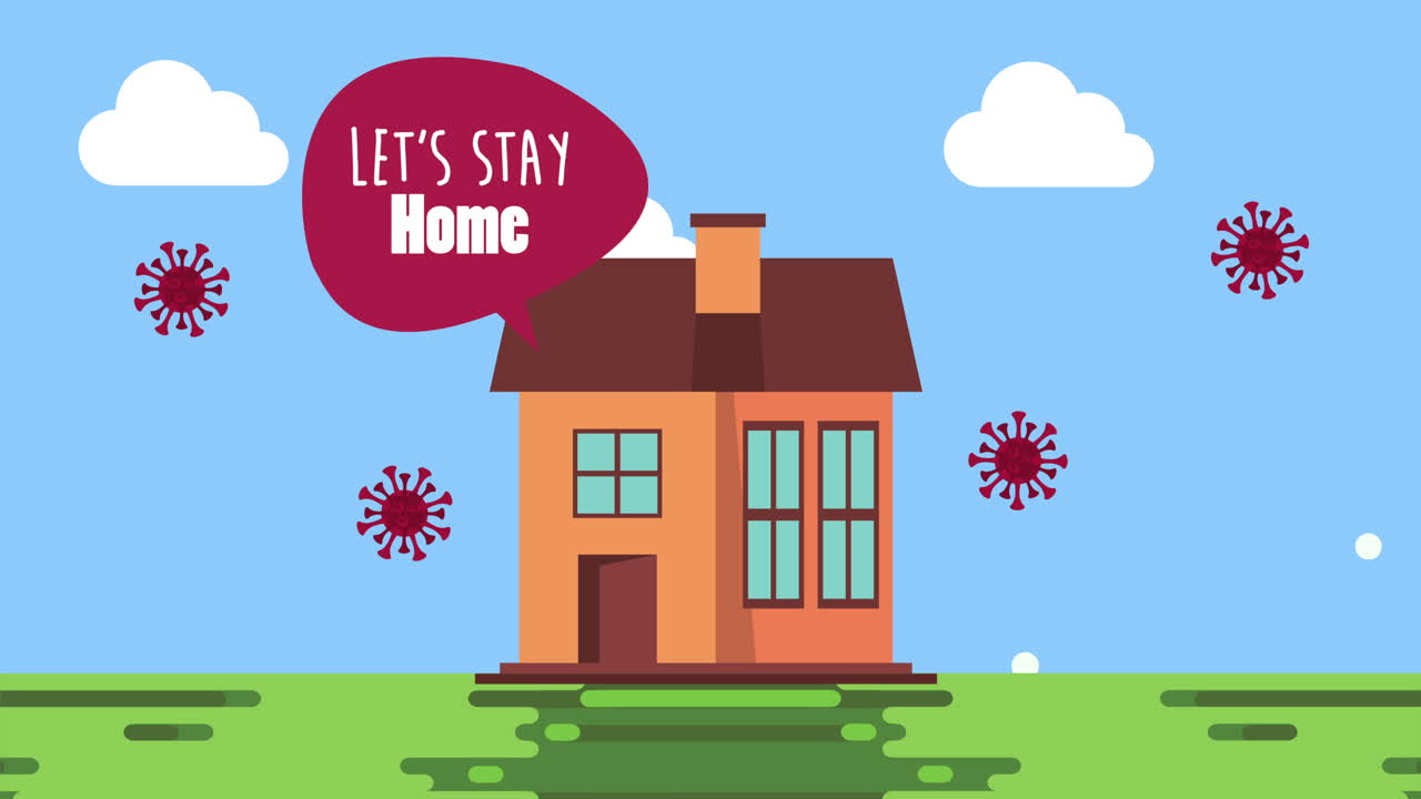 집에 머물러 캠페인과 집 장면