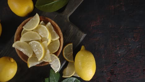 sliced lemon on a plate with cool steam.