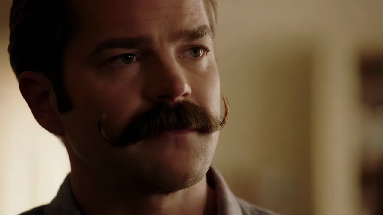 hombre con un bigote vintage