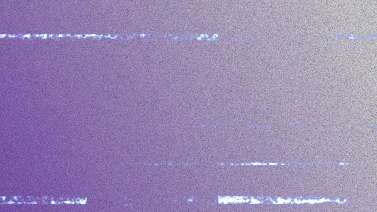 Horizontal glitch lines animation over purple and gray gradient background