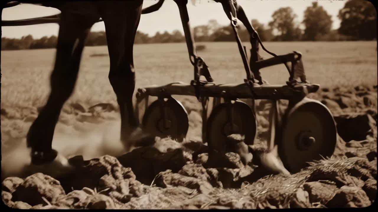 Vintage Horse-Drawn Plow