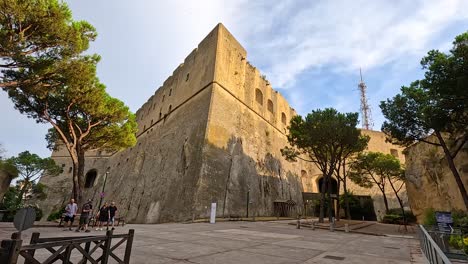 ancient structure with tree in naples, italy