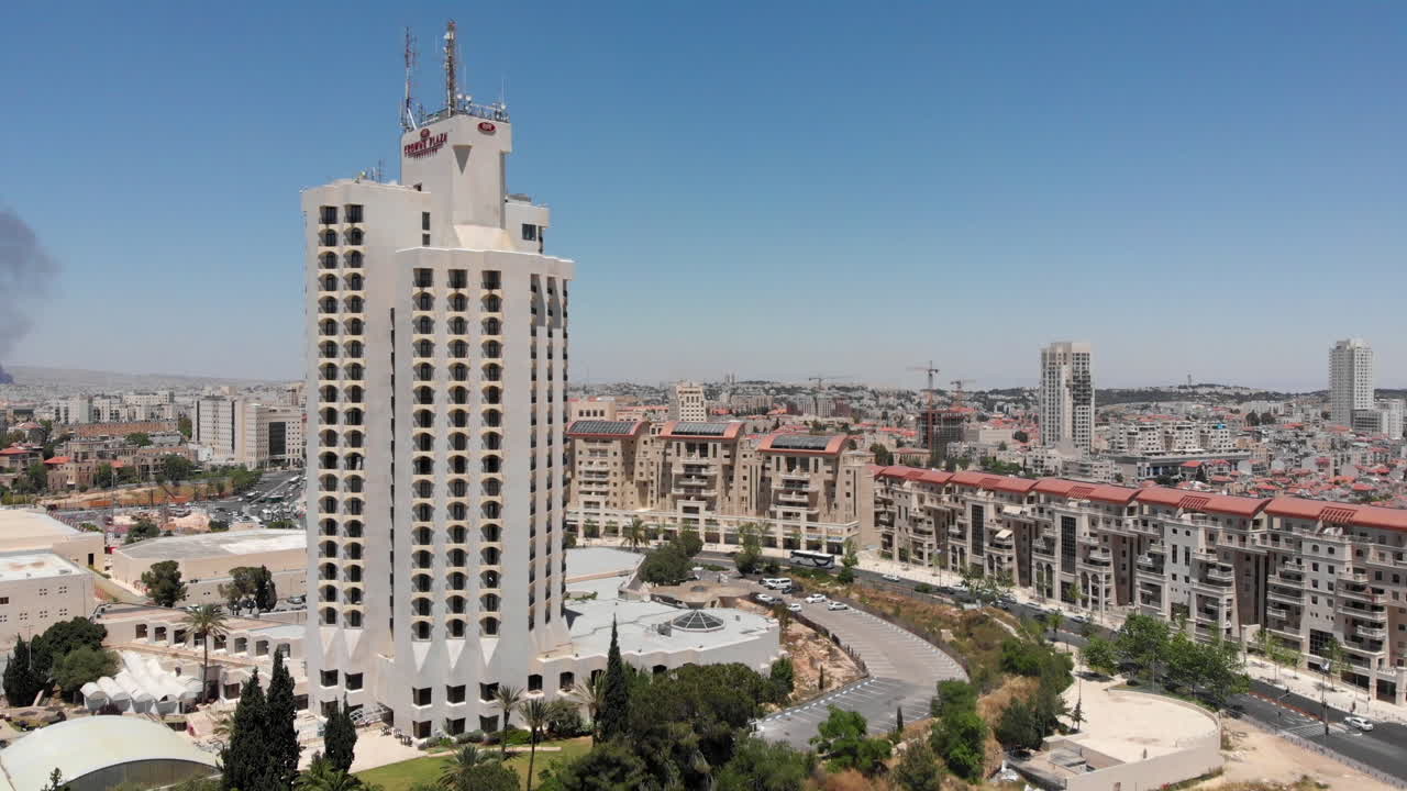 Jerusalem center In the summer aerial view
