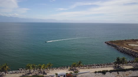 aerial of boat marina in mexico