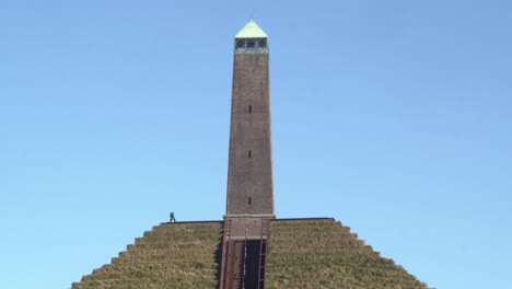 close tilt of austerlitz pyramid with obelisk on top