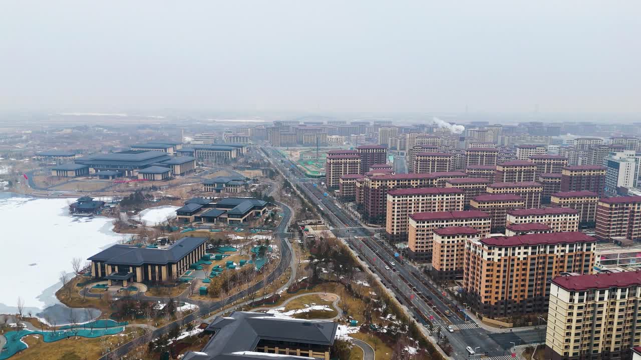 fotografía aérea del distrito residencial dentro de la ciudad futurista de xiongan en china