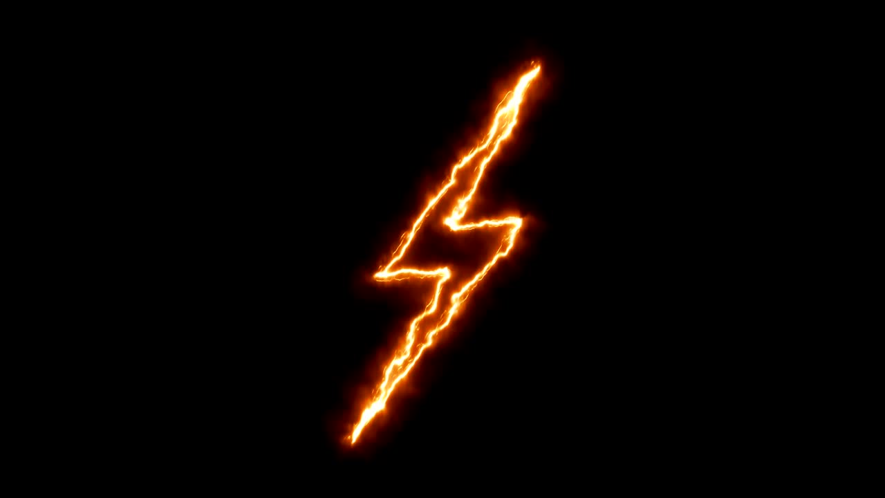 Abstract background with lighting bolt sign. Icon on black background