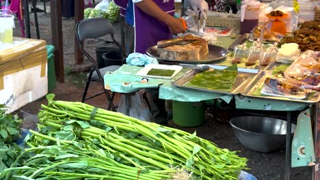 vibrant market scene with fresh produce and food