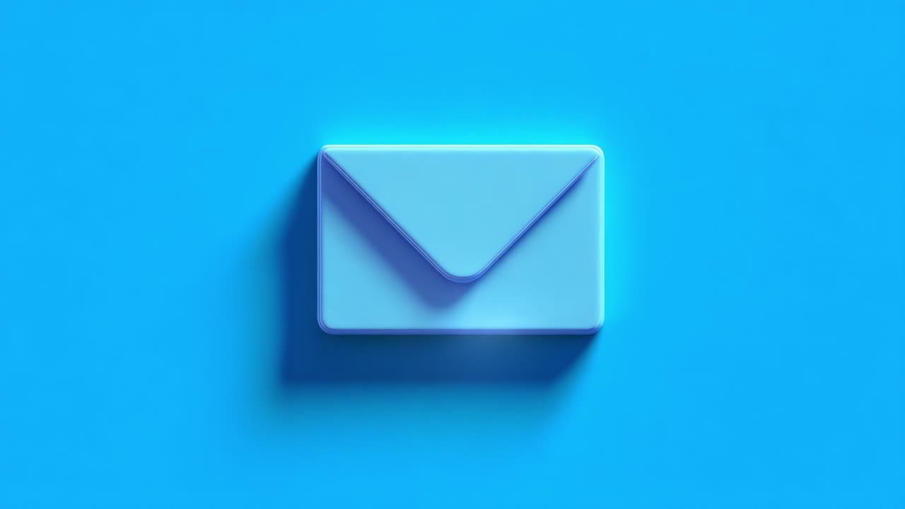 Stylish Blue Envelope on Vibrant Background: A Modern Visual Representation of Communication and Connection in a Digital Age